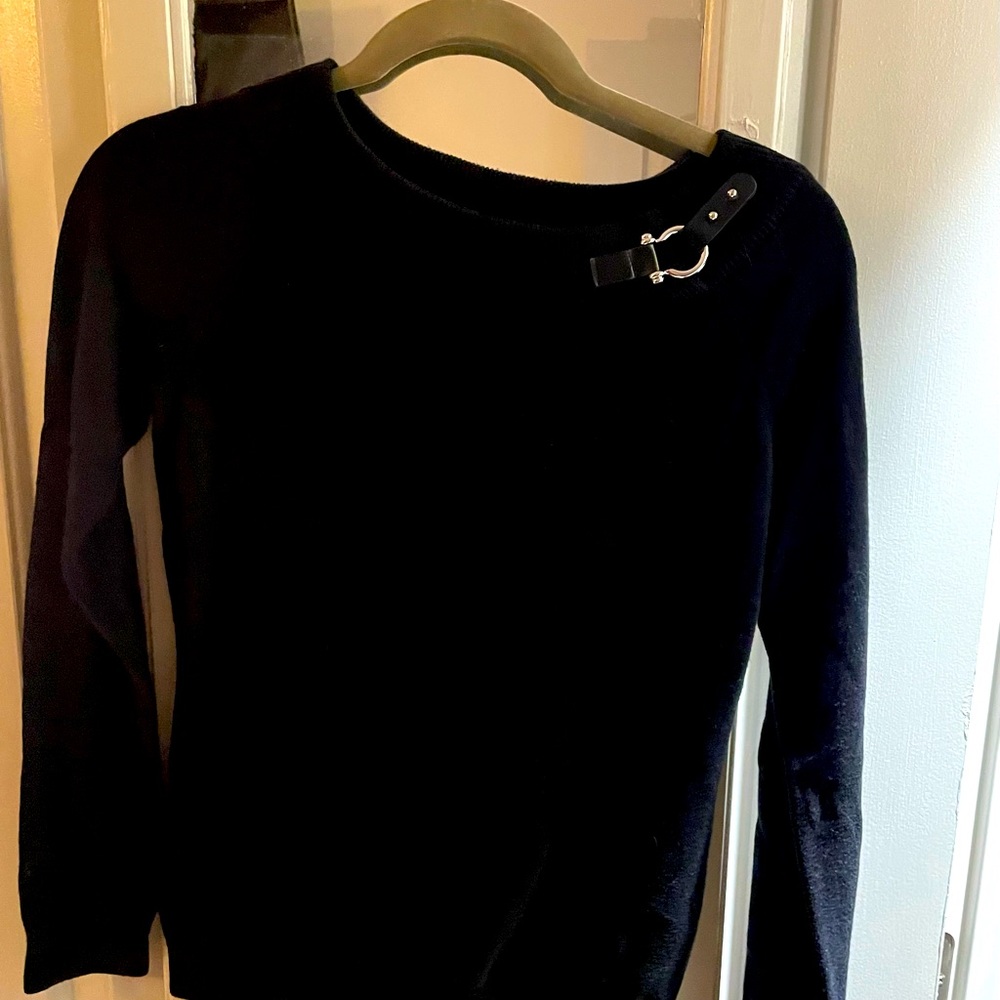 Ralph Lauren black sweater with silver accent